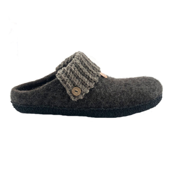 Men's Wool Felt Scuff Slippers NATURAL RUBBER CREPE Sole