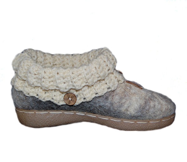 Women's Wool Clog with Knit Cuff