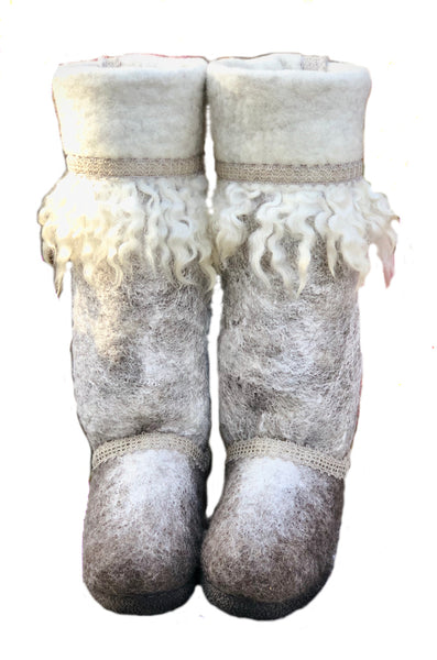 Women's Wool Felt Tall Boots with Locks