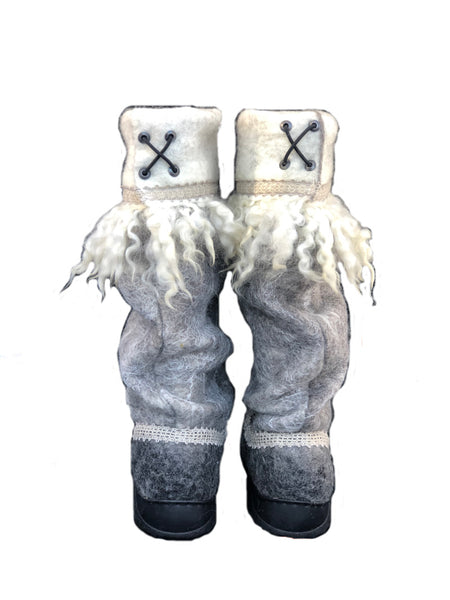 Women's Wool Felt Tall Boots with Locks