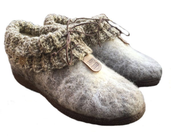Women's Wool Clog with Knit Cuff