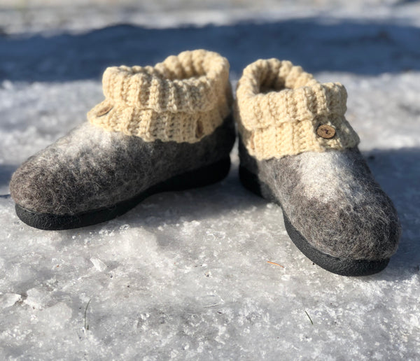 Women's Wool Clog with Knit Cuff