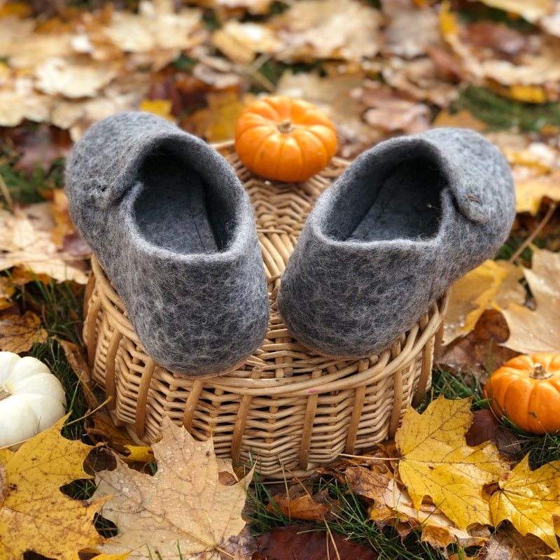 Men s Wool Felt Scuff Slippers Gift for Him BaahBOOTS